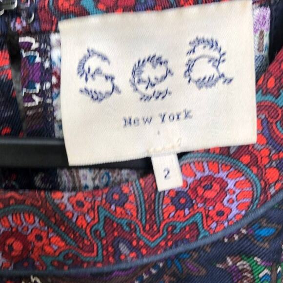 Sea New York Silk Wool Patchwork Paisley Peplum 2 - Picture 2 of 7